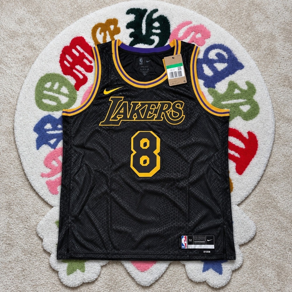 Nike Kobe Bryant Lakers City Edition Jersey Black Mamba 8 24 Size 52 XL New